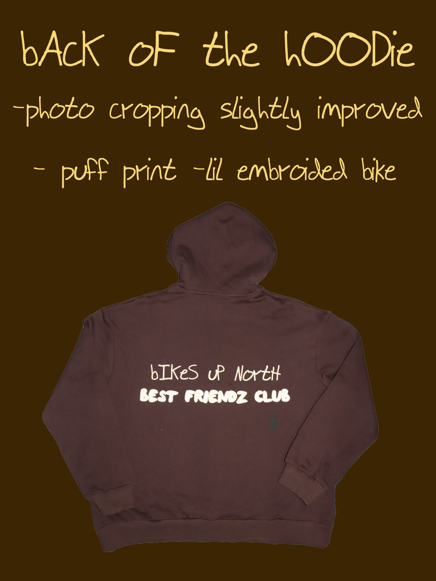 Bikes Up North Brown Logo Hoodie